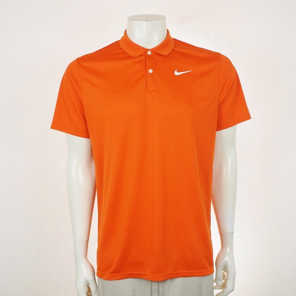 Nike Golf Victory Polo Shirt Mens Medium Orange Dri-Fit Standard Fit Performance